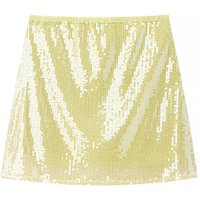 Women's Shiny Sequin Mini Skirt Spring Summer Light Yellow Bodycon Skirt for Party Clubbing Night Out Eye-Catching Outfits