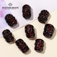 1 Pc Natural Blood Red Amber Pixiu Bead With Hole Wealth Amulet Spacer Bead For Jewelry Making Diy Necklace Bracelet Accessory