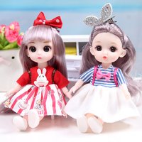 16cm 1/12 Girl Princess Doll DIY Dress Up Doll BJD Doll Movable 13 Joints Cute Sweet Face for Kids Gift with Clothes Shoes Toys