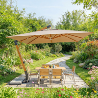 Meiqi Commercial Cantilever Parasol Patio Umbrella Heavy-Duty Aluminum Alloy Frame With Granite Base For Courtyard Caf