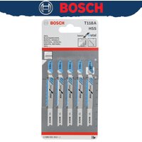 BOSCH 2608631013 T118A Basic for Metal HSS Curved Saw Blade 5-Pack 92mm Metal Straight Cut Milled Curved Saw Tool Accessories
