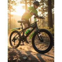 AliExpress NONE 20 Inch Kids Mountain Bike, 7-Speed Sturdy Green Bicycle with Water Bottle & Storage Bag & Compass Bell for Outdoor Trail Riding