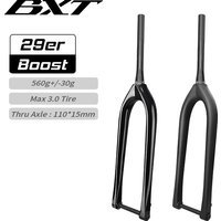 BXT Carbon Mountain Bike Fork 29er MTB Boost Rigid Tapered Carbon Fiber Bicycle Fork Thru Axle 110*15mm Fork