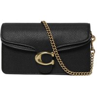 COACH Tabby Polished Pebbled Leather Shoulder Bag, Crossbody Bag Mini Women's Black 76197-B4BK