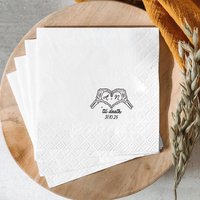20pcs Personalized Halloween Wedding Napkins Skeleton Hands Promise ’Til Death Do Us Bachelorette Party Table Decorate Supplies