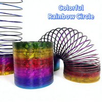 1/3/6pcs Glitter Sequin Rainbow Slinky Spring Toy, Magic Gold Foil Educational Fidget Toy for Kids and Adults