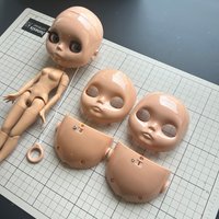 Blyth Blank Doll with 2 Face Plates for Customizable Makeup Doll Making Kit