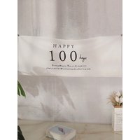 Minimalist Happy 100 Days Fabric Banner Photo Backdrop Wall Decor Party Home Photography Prop Celebration Ornament Supplies