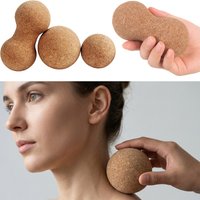 Cork Peanut Massage Ball Pilates Yoga Plantar Deep Tissue Massager for Back Shoulders Relax Muscles Tension Release Therapy