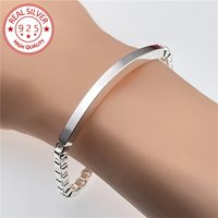 Elegant 925 Sterling Silver Chain Bracelet For Women Lady Men Party Gift, Perfect Gift For Birthday Wedding Valentine'S Day