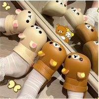 Summer Cartoon Rilakkuma Shoes Cute Bear Slipper PVC Non-Slip Anti-Odor Wear Bag Head Sandals Cute Summer Beach Shoes Girl Gift