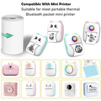 Mini Printer Paper, Mini Thermal Printer Paper,Thermal Sticker Paper, Mini Thermal Printer Sticker Paper Ideal for Photos, Notes