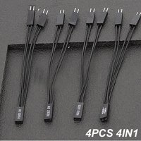 4pcs 10cm Motherboard PC Computer Switch Power Front Panel SW/RESET SW/HDD LED /Power LED 1 To 2 Double Adapter Splitter Extens
