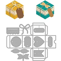 3D Gift Box Cutting Dies Bow Tie Gift Box Embossing Stencils Candy Box Wedding Bow Candy Box Template Moulds for Card Scrapbook