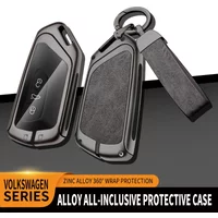 Zinc Alloy Leather Car Key Case Cover Shell For VW Volkswagen Golf 8 2020 Skoda Octavia A8 MK8 2022 2021 SEAT Leon MK4 Accessory