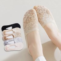 5 Pairs Fashion Women Girls Summer Socks Style Lace Flower Short Sock Antiskid Invisible Ankle Socks New
