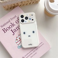 Cute Miffy Rabbit Big Face Phone Case For iPhone 15 16 17 Pro Max Kawaii Shockproof Protective Cover