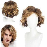 Fantasia Anakin Wigs Curly Hair Movie Space Battle Knight Disfraz Costume Accessories Men Fantasy Halloween Carnival Party Props