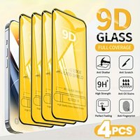 4pcs 9H Hardness Tempered Glass for IPhone 17 Promax 17 Pro 14 Plus 17 Air HD Screen Protector 15 16 Promax 11 12 13 Mini XS Max