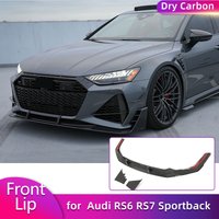 Prepreg Dry Carbon Front Bumper Lip Spoiler for Audi RS6 RS7 Sportback Hatchback 2020-2025 Auto Front Lip Chin Apron Body Kit