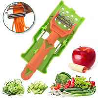 Multi Potato Peeler Portable Stainless Steel Fruit Slicer 2-in-1 Multifunctional Vegetable Chopper Tool For Home Kitchen