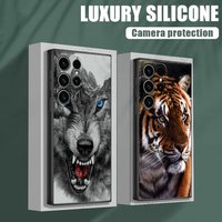Wolf Lion Tiger Animal Cute S25 Ultra Case For Samsung Galaxy S25 S24 S23 S20 S21 FE S22 Ultra S10 Plus 5G Case Soft Phone Cover