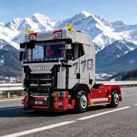 Heavy Duty Truck With Trailer Building Blocks High Difficulty Assembly Adult Collection Desktop Decor