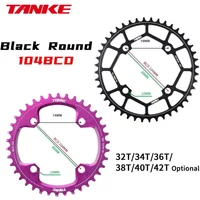 TANKE 104 BCD MTB Monoplate Chainring Round Narrow Wide 32T 34T 36T 38T 40Crankset Tooth Single Disc Whole coroa electric