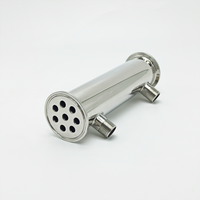Dephlegmator 2" 51mm(OD64mm)304Stainless Steel Reflux Condenser Height 200mm Inside 8 Tubes For Moonshine Distillation Column