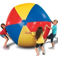 Colorful Large Inflatable Beach Ball And Racket Set 6-Piece Pvc Water Toy For Outdoor Fun Suitable For 100/200cm Size