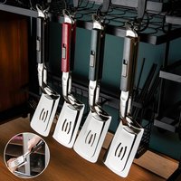 2 In 1 Spatula Tongs Double Sided Spatula Multipurpose Stainless Steel Food Flipper Clip For Beefsteak BBQ Meats Bread Fish