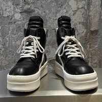 Men Black White High Top Board Shoes Side Zipper Height Increase Anti Slip Wear-resistant Comfortable Fashionable Boots