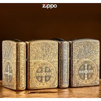 Zippo Lighter Genuine Brass 3D Carved Constantine Men's Kerosine Windproof Lighter Collection Gift