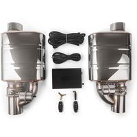 NEW VERSION! 1Pair 2/2.5/3 Inch Stainless Steel Exhaust Muffler W/ Dump Vacuum Valve Electric Exhaust Blue Control Set