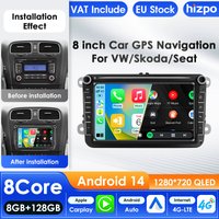 Hizpo 2Din 7'' Carplay 4G AI Systems Android 14 Car Radio for Volkswagen Golf 5 6 Polo Passat B6 B7 CC Skoda Jetta Autoradio