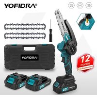 YOFIDRA 6 Zoll Elektrische Kettensäge Akku-Öler Garten Holz Schneiden Protokollierung Astsäge Elektrowerkzeug Für Makita 21 V Batterie Pin