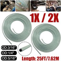 1x/2x 25ft/7.62m Car Brake Line Roll 3/16" 1/4" 5/16" OD Silver Plated Zinc Coil Corrosion Proofing Brake Pipe Hose Piping Tube