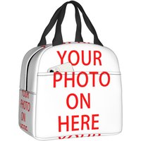 Custom Family Pets DIY Logo Thermal Insulated Lunch Bag Women Customized Photo Print Portable Lunch Container Storage Food Box