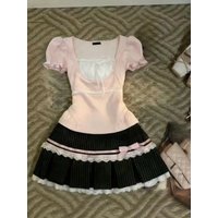 New 2026 Japanese Sweet 2 Piece Set Women Vintage Y2k Kawaii Casual Tops + Mini Skirt Harajuku Vintage Korean Style Cute Outfits