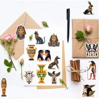 50pcs Ancient Egypt Stickers Nostalgia Cartoon Laptop Luggage Cool DIY Streetwear Scrapbook Creative Graffiti Decals Stickers