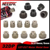 32DP 3.175mm/5mm 12T 13T 14T 15T 16T 17T 18T 19T 20T 21T Aluminum alloy Black steel metal Pinion Motor Gear for 1/8 1/10 RC Car