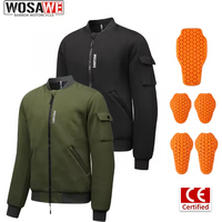WOSAWE Winter Motorcycle Jacket CE Armor Protective Coat Thermal Fleece Windproof Riding Bomber Jacket Unisex