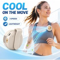 Portable Clip On Mini Bladeless Fan Silent Electric Waist Shirt Fan 3 Speed Adjustable for Outdoor Camping Travel Cooling Use