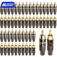 Musical Sound Male RCA Plug Adapter Audio Phono Gold Plated Solder RCA Connector Coaxial Cable Audio HIFI Audio RCA Plug Adapter