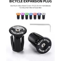 AliExpress West Biking WEST BIKING Multicolor Bicycle Expansion Plug With Tools Aluminum Alloy MTB Road Bike Handlebar Stopper Bike Bar End Plugs