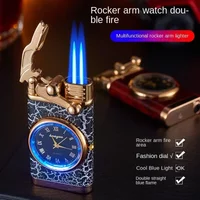 Wind - Lightweight lighter, clock, light smoke, outdoor jet, double tube, little man tools, cigarette accessories, torch lighter