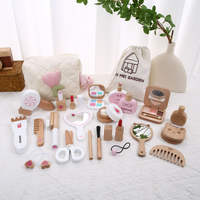 Simulation Cosmetic Toy Set for Kids Pretend Play, Girls Dress-up Wooden Makeup Bag, Birthday Gift for Girls