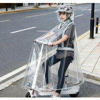 Electric Scooter Raincoat, Full-Body Transparent Riding Rain Jacket, Unisex, All-in-One Raincoat for Electric Folding Bikes