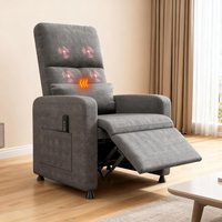 Relaxation chair with lying and massage function (4-point massage) and heat function – Electric massage chair with remote contro