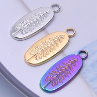 5pcs Pine Tree Oval Charm Pendant for Jewelry Making Supplies Stainless Steel DIY Necklace Bracelet Earrings Jewelry Accessories
